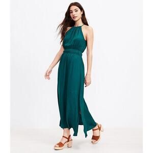 green emerald velvet dress Maureen Light Green Satin High-Neck Draped Maxi Dress – Club L London